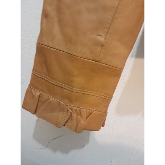 Womens Western Cowgirl Feminine Ruffle Hem Tailored Fit Sz Small Leather Jacket - Picture 5 of 10